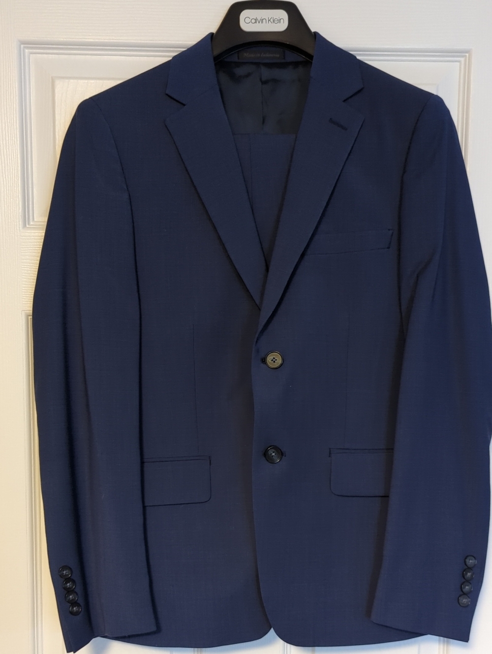 Calvin Klein Men's Dark Blue Two-Button Suit Jacket